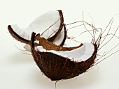 Coconut, cut open