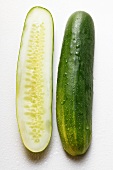 Two cucumber halves