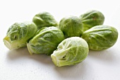 Fresh Brussels sprouts with drops of water