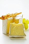 Saint Andre triple cream cheese with biscuits & grapes