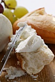 Fresh goat's cheese with baguette