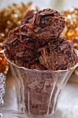 Chocolate truffles in glass