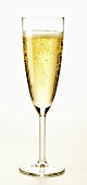 A glass of sparkling champagne