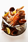 Seafood on tiered stand