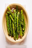 Marinated green asparagus with garlic