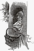 Woman with shopping basket (Illustration)