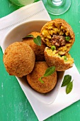 Sicilian rice balls with mince stuffing
