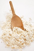 Flour with wooden scoop
