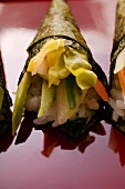 Temaki with vegetables and surimi