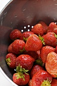 Fresh strawberries in sieve