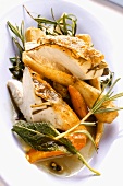 Chicken breast, stuffed under the skin with herbs
