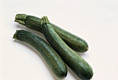 Three young courgettes