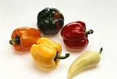 Various peppers and a pointed pepper
