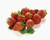 Fresh strawberries with leaves