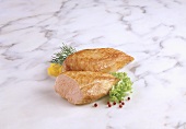 Roast chicken breast, with garnish