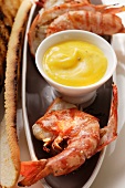Barbecued shrimps with aioli