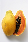 Two whole papayas
