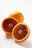 Whole and half blood oranges