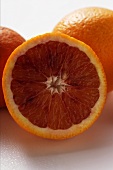 Whole and half blood oranges