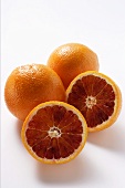 Whole and half blood oranges