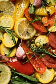 Marinated vegetables with herbs and garlic