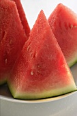 Watermelon wedges on plate
