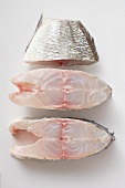 Sea bass cutlets and piece of tail