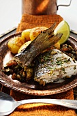 Sea bass with roast potatoes (Morocco)
