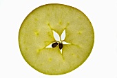 Slice of apple (cross-section), backlit