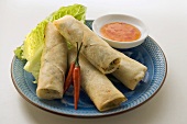 Spring rolls with chili dip