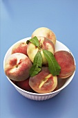 Fresh peaches in bowl