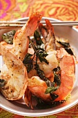 Fried shrimps with Thai basil