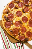 Salami and cheese pizza