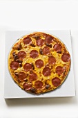 Whole salami and cheese pizza