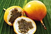 Granadillas (passion fruit), whole and halved