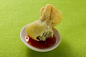 Wonton with sweet and sour sauce