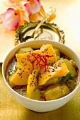 Potato curry with mango and poppy seeds (India)