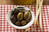 Olives and grissini