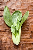 Pak choi with drops of water