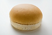 A hamburger bun, split