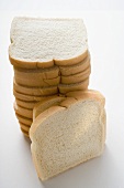 White sliced bread, in a pile