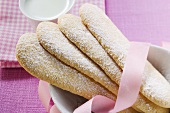 Sponge fingers with pink ribbon