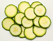 Several slices of courgette