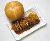 Beef Shishkebab with Bread Roll