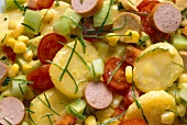 Curry Flavored Potato Salad with Sausage