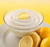 Bowl of lemon pudding