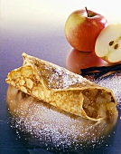 Pancake rolls with apple and raisin filling