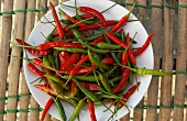 A plate of Thai chili peppers