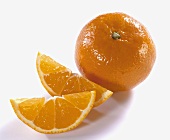 One orange and two orange wedges