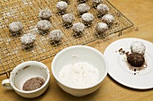 Hazelnut biscuits with cocoa and grated coconut